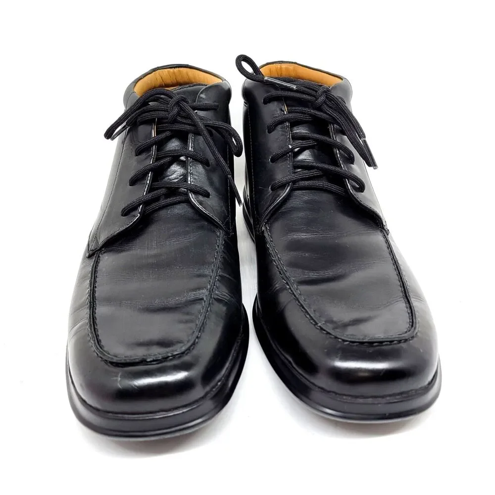 Cole Haan Mens Size 8 Black Leather Waterproof  Moc Toe Nikeair Ankle Boots